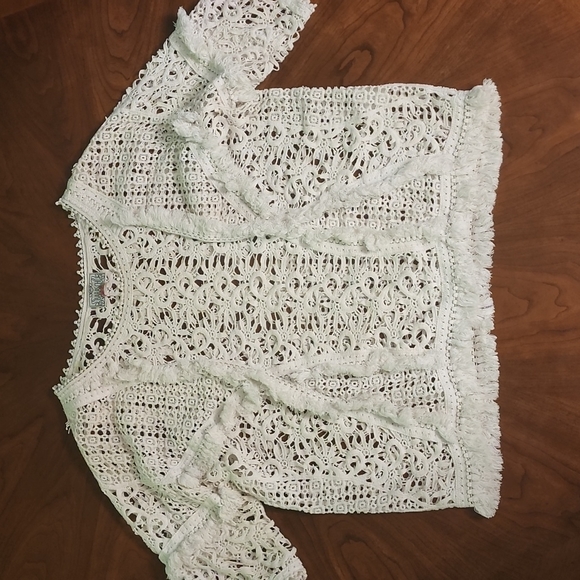 BARASCHI Anthropologie crochet white top - Picture 3 of 10